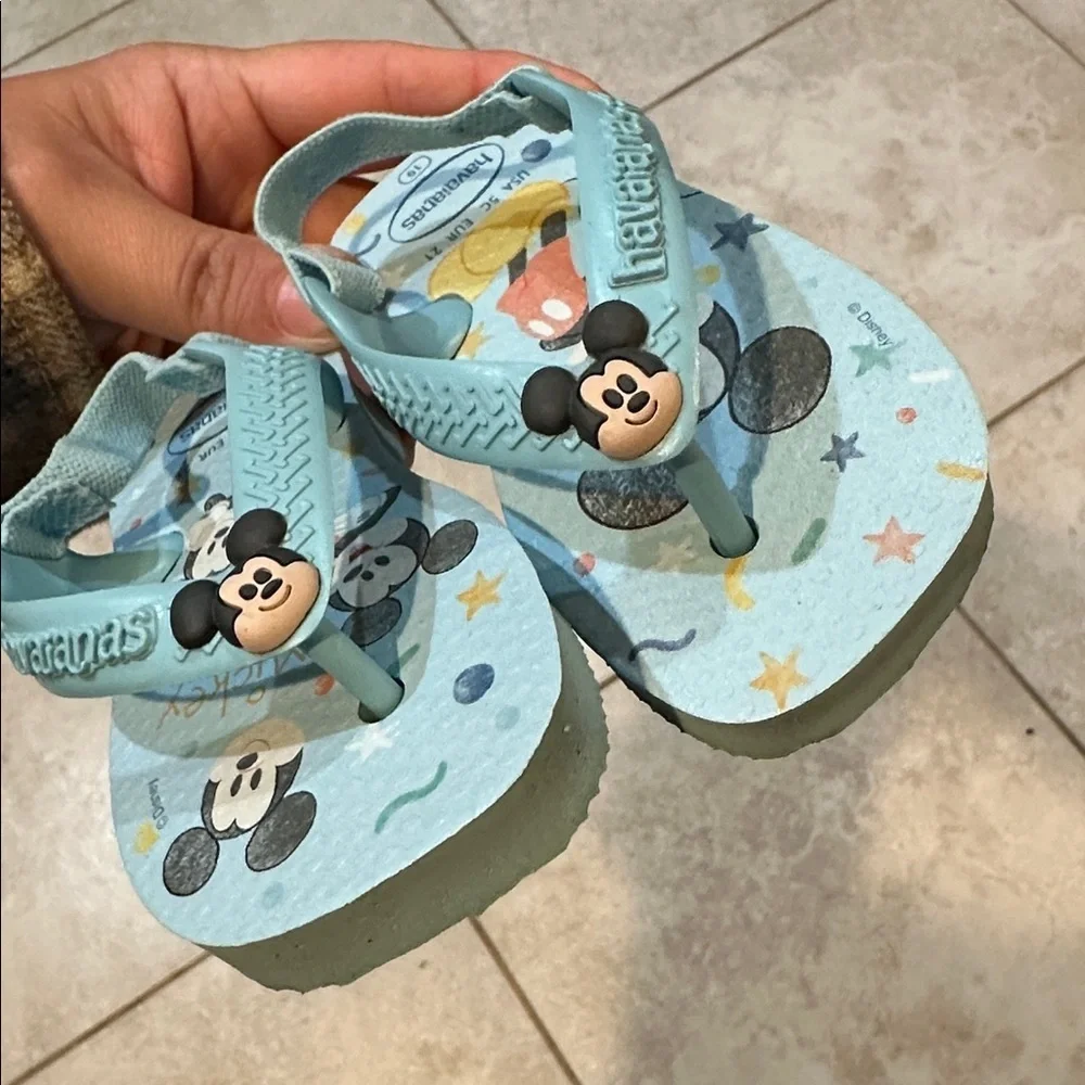 Havainas Disney Mickey Mouse Blue Sandals Flip Flops 5 infant